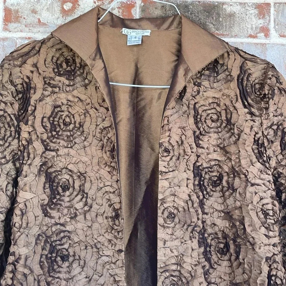 Grace Chuang New York Metallic Open Textured Cardigan Jacket Size 6 - Picture 2 of 12